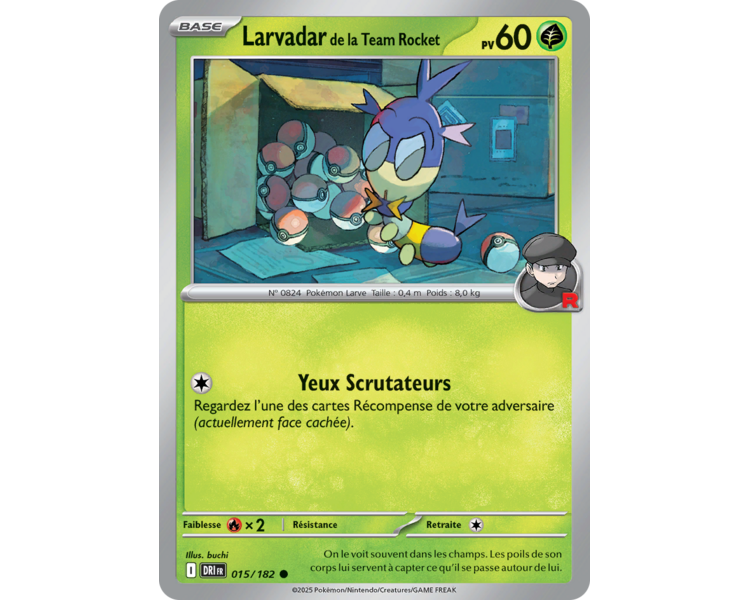 Larvadar de la Team Rocket Pv 60 15/182 – Carte Commune – Écarlate et Violet Rivalités Destinées Larvadar de la Team Rocket Pv 60 15/182 – Carte Commune – Écarlate et Violet Rivalités Destinées