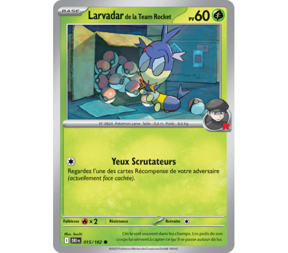 Larvadar de la Team Rocket Pv  60 15/182 – Carte Commune – Écarlate et Violet Rivalités Destinées