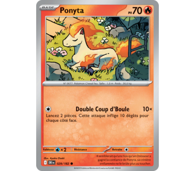 Ponyta Pv  70 29/182 – Carte Commune Reverse – Écarlate et Violet Rivalités Destinées