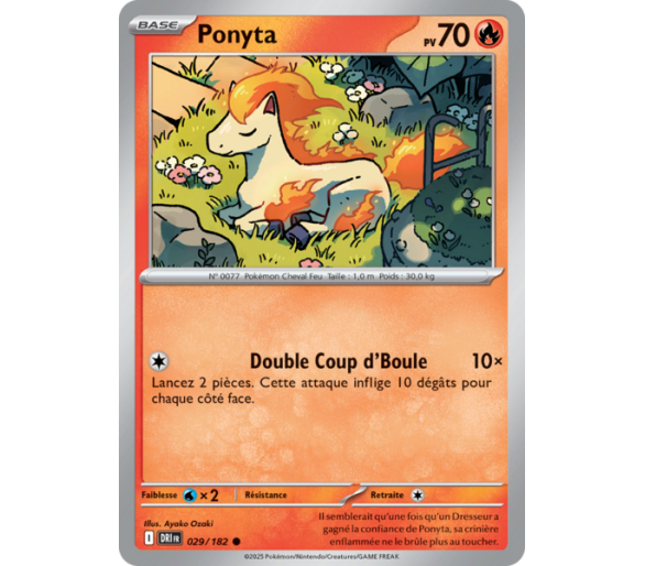 Ponyta Pv  70 29/182 – Carte Commune Reverse – Écarlate et Violet Rivalités Destinées