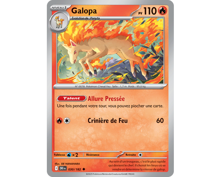 Galopa Pv 110 30/182 - Carte Peu Commune Reverse - Écarlate et Violet Rivalités Destinées
