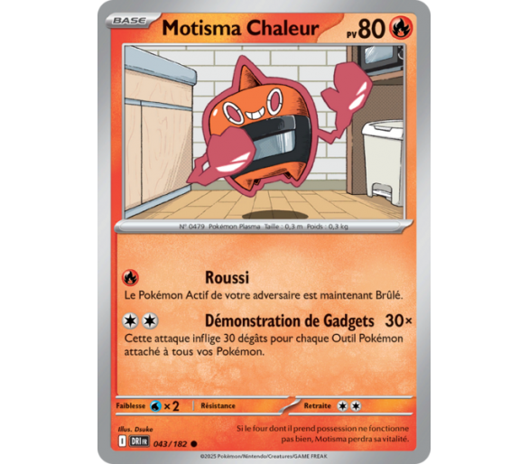 Motisma Chaleur Pv 80 43/182 – Carte Commune Reverse – Écarlate et Violet Rivalités Destinées
