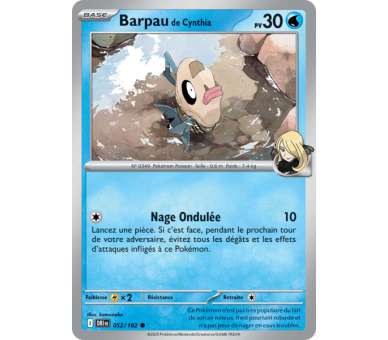 Barpau de Cynthia Pv 30 52/182 – Carte Commune – Écarlate et Violet Rivalités Destinées