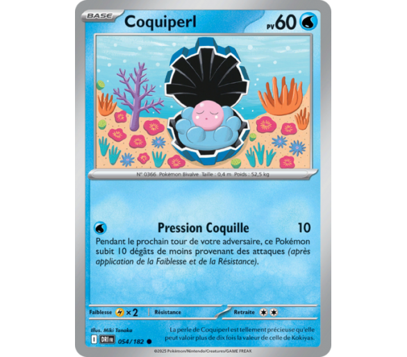Coquiperl Pv 30 54/182 – Carte Commune Reverse – Écarlate et Violet Rivalités Destinées
