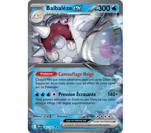 Balbalèze-ex 300 65/182 – Carte Pokémon‑ex Double Rare – Écarlate et Violet Rivalités Destinées