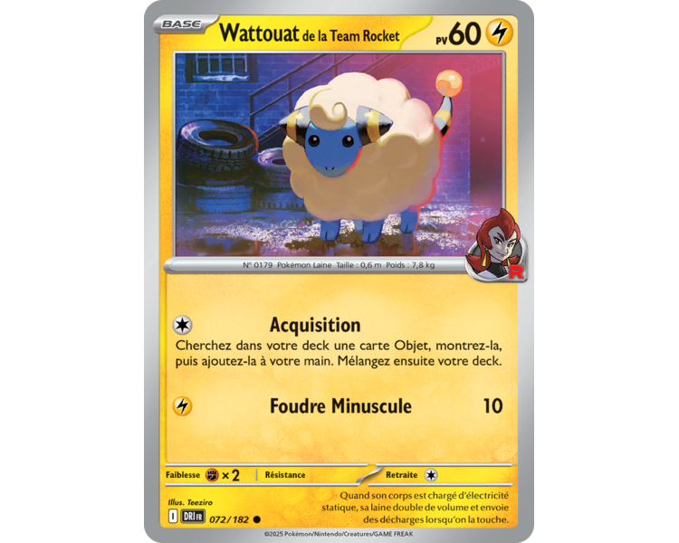 Wattouat de la Team Rocket Pv 60 72/182 – Carte Commune Reverse – Écarlate et Violet Rivalités Destinées Wattouat de la Team Rocket Pv 60 72/182 – Carte Commune Reverse – Écarlate et Violet Rivalités Destinées
