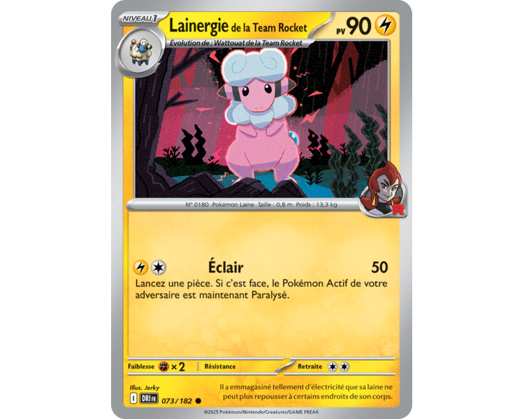 Lainergie de la Team Rocket Pv 90 73/182 – Carte Commune Reverse – Écarlate et Violet Rivalités Destinées Lainergie de la Team Rocket Pv 90 73/182 – Carte Commune Reverse – Écarlate et Violet Rivalités Destinées