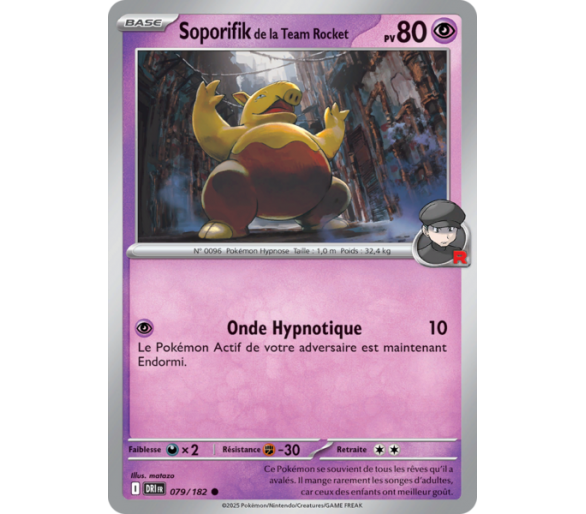 Soporifik de la Team Rocket Pv 80 79/182 – Carte Commune Reverse – Écarlate et Violet Rivalités Destinées