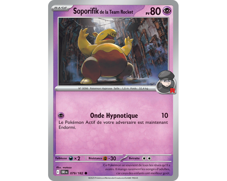 Soporifik de la Team Rocket Pv 80 79/182 – Carte Commune Reverse – Écarlate et Violet Rivalités Destinées