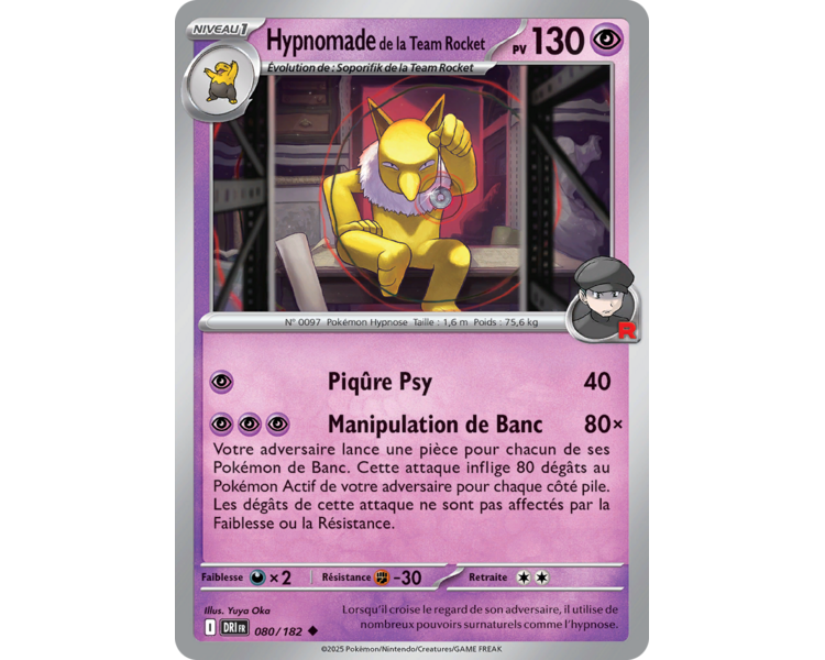 Hypnomade de la Team Rocket Pv 130 80/182 - Carte Peu Commune Reverse - Écarlate et Violet Rivalités Destinées