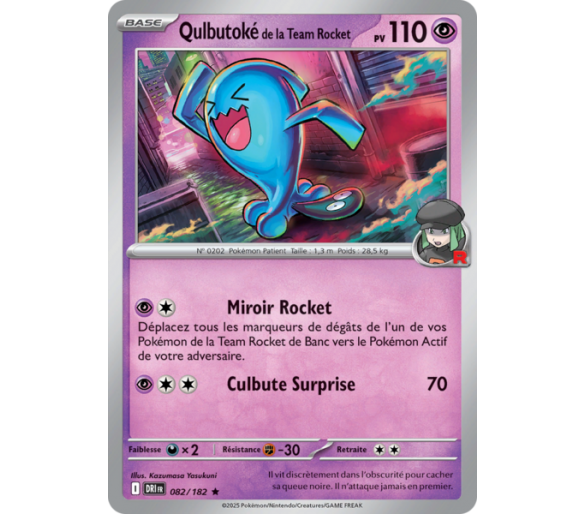 Qulbutoké de la Team Rocket Pv 110 82/182 - Carte Rare Holographique - Écarlate et Violet Rivalités Destinées
