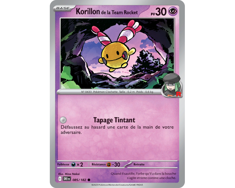 Korillon de la Team Rocket Pv 30 85/182 – Carte Commune Reverse – Écarlate et Violet Rivalités Destinées