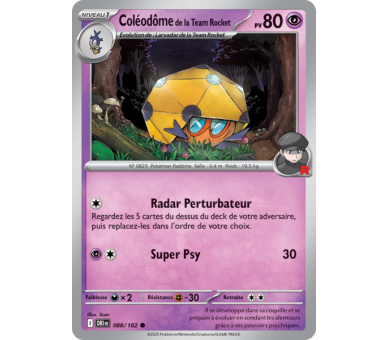 Coléodôme de la Team Rocket Pv 80 88/182 – Carte Commune Reverse – Écarlate et Violet Rivalités Destinées