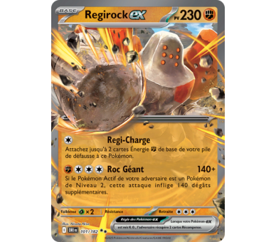Regirock-ex Pv 230 101/182 – Carte Pokémon‑ex Double Rare – Écarlate et Violet Rivalités Destinées