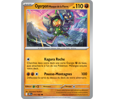 Ogerpon Masque de la Pierre Pv 110 111/182 - Carte Peu Commune - Écarlate et Violet Rivalités Destinées