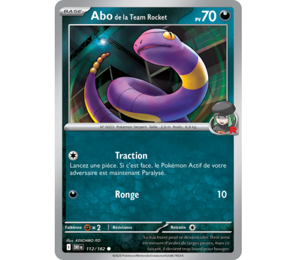Abo de la Team Rocket Pv 70 112/182 – Carte Commune – Écarlate et Violet Rivalités Destinées