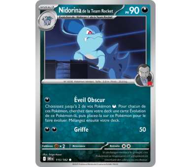 Nidoran♀ de la Team Rocket Pv 70 114/182 – Carte Commune – Écarlate et Violet Rivalités Destinées