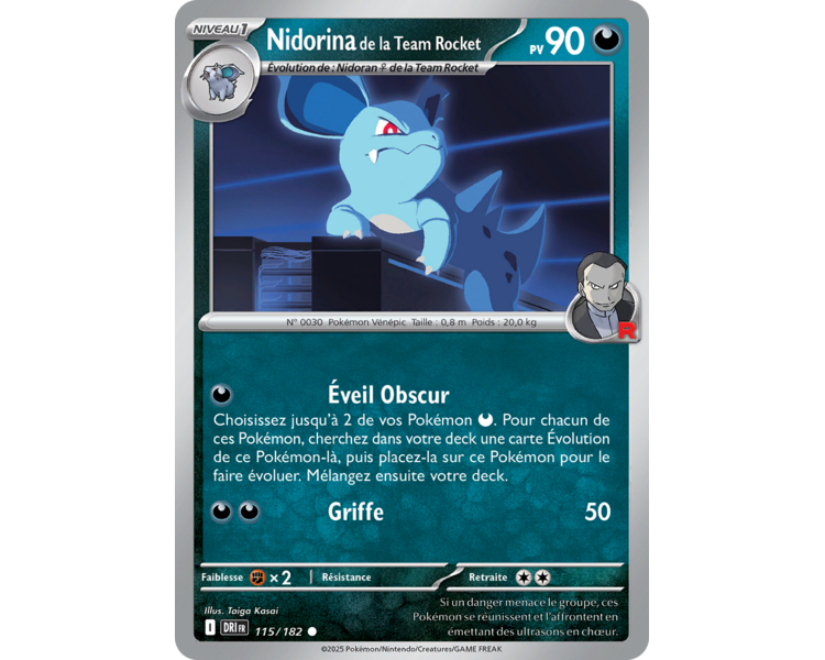 Nidoran♀ de la Team Rocket Pv 70 114/182 – Carte Commune – Écarlate et Violet Rivalités Destinées Nidoran♀ de la Team Rocket Pv 70 114/182 – Carte Commune – Écarlate et Violet Rivalités Destinées