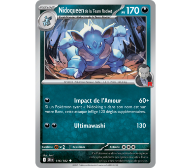 Nidoqueen de la Team Rocket Pv 170 116/182 - Carte Peu Commune - Écarlate et Violet Rivalités Destinées