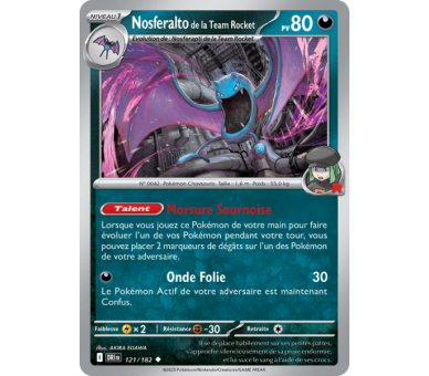 Nosferalto de la Team Rocket Pv 80 121/182 - Carte Peu Commune - Écarlate et Violet Rivalités Destinées