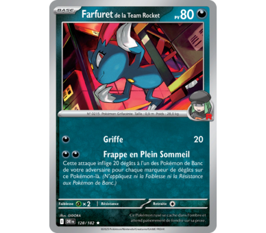Farfuret de la Team Rocket Pv 80 128/182 - Carte Rare Reverse - Écarlate et Violet Rivalités Destinées