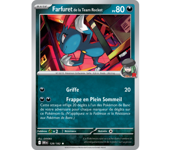 Farfuret de la Team Rocket Pv 80 128/182 - Carte Rare Reverse - Écarlate et Violet Rivalités Destinées