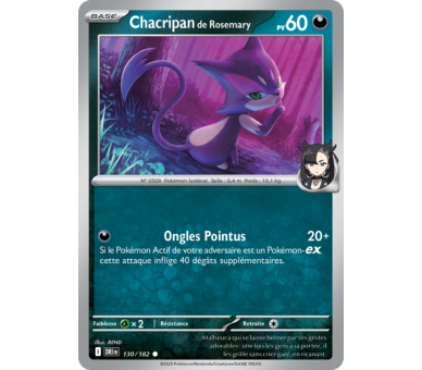 Chacripan de Rosemary Pv 60 130/182 – Carte Commune Reverse – Écarlate et Violet Rivalités Destinées