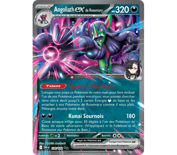 Angoliath-ex de la Team Rocket Pv 310 122/182 – Carte Pokémon‑ex Double Rare – Écarlate et Violet Rivalités Destinées