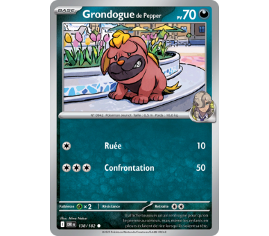 Grondogue de Pepper Pv 70 138/182 – Carte Commune Reverse – Écarlate et Violet Rivalités Destinées