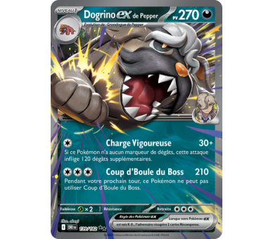 Dogrino-ex de Pepper Pv 270 139/182 – Carte Pokémon‑ex Double Rare – Écarlate et Violet Rivalités Destinées