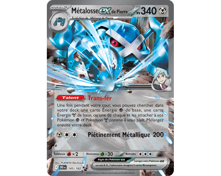 Métalosse-ex de Pierre Pv 340 145/182 – Carte Pokémon‑ex Double Rare – Écarlate et Violet Rivalités Destinées Métalosse-ex de Pierre Pv 340 145/182 – Carte Pokémon‑ex Double Rare – Écarlate et Violet Rivalités Destinées