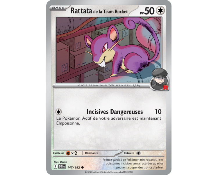 Rattata de la Team Rocket Pv 50 147/182 – Carte Commune – Écarlate et Violet Rivalités Destinées