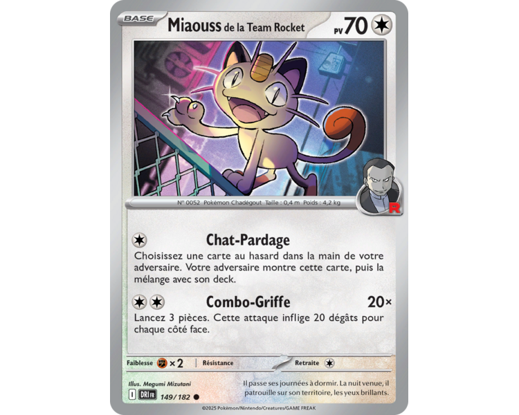 Miaouss de la Team Rocket Pv 70 149/182 – Carte Commune Reverse – Écarlate et Violet Rivalités Destinées Miaouss de la Team Rocket Pv 70 149/182 – Carte Commune Reverse – Écarlate et Violet Rivalités Destinées