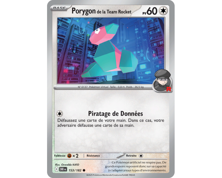 Porygon de la Team Rocket Pv 60 153/182 – Carte Commune Reverse – Écarlate et Violet Rivalités Destinées Porygon de la Team Rocket Pv 60 153/182 – Carte Commune Reverse – Écarlate et Violet Rivalités Destinées