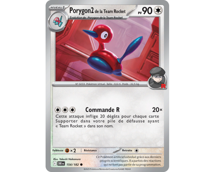 Porygon2 de la Team Rocket Pv 90 154/182 – Carte Commune Reverse – Écarlate et Violet Rivalités Destinées Porygon2 de la Team Rocket Pv 90 154/182 – Carte Commune Reverse – Écarlate et Violet Rivalités Destinées