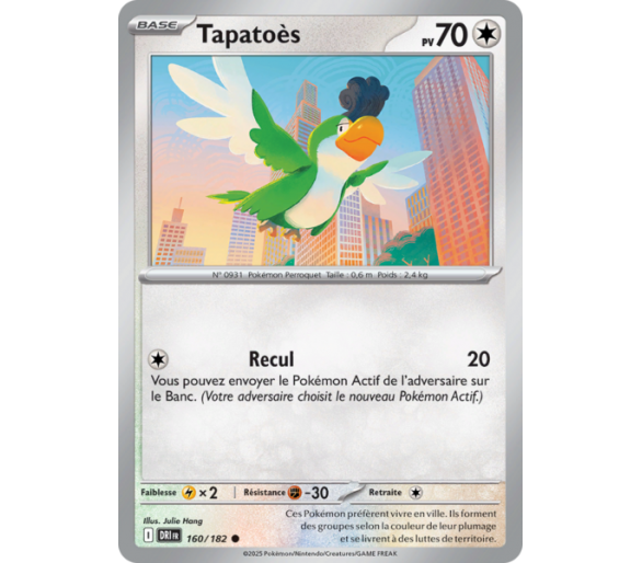 Tapatoès Pv 70 160/182 – Carte Commune Reverse – Écarlate et Violet Rivalités Destinées