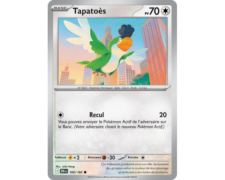 Tapatoès Pv 70 160/182 – Carte Commune Reverse – Écarlate et Violet Rivalités Destinées Tapatoès Pv 70 160/182 – Carte Commune Reverse – Écarlate et Violet Rivalités Destinées