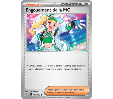 Dresseur Engouement de la MC 163/182 – Carte Commune – Écarlate et Violet Rivalités Destinées