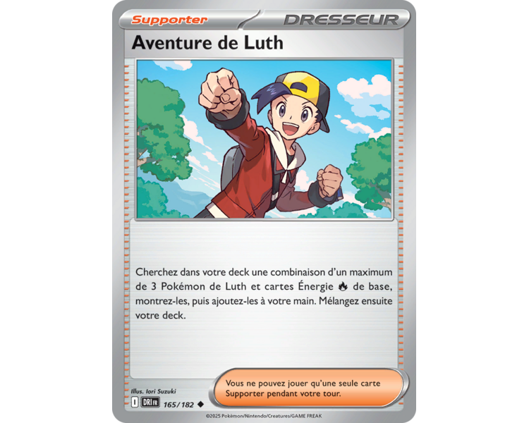 Dresseur Aventure de Luth 165/182 – Carte Peu Commune Reverse – Écarlate et Violet Rivalités Destinées