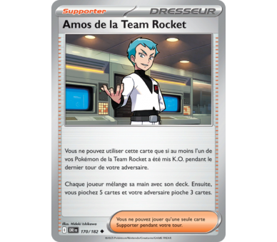 Dresseur Amos de la Team Rocket 170/182 – Carte Peu Commune Reverse – Écarlate et Violet Rivalités Destinées