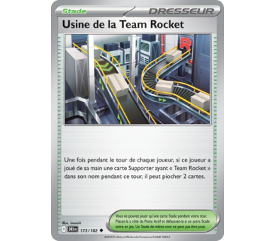 Stade Usine de la Team Rocket 173/182 – Carte Peu Commune – Écarlate et Violet Rivalités Destinées