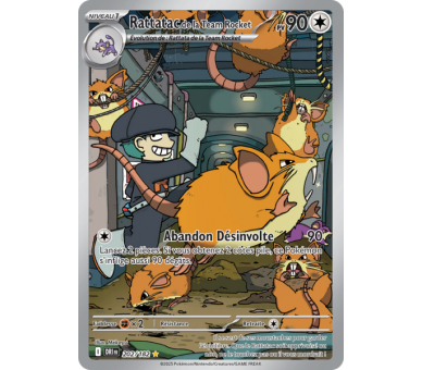 Rattatac de la Team Rocket Pv 90 202/182 - Carte Illustration Rare - Écarlate et Violet Rivalités Destinées