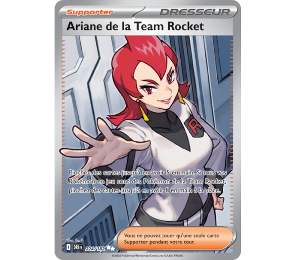 Dresseur Full Art Ariane de la Team Rocket 224/182 - Carte Ultra Rare - Écarlate et Violet Rivalités Destinées