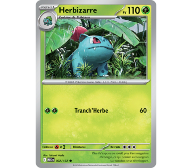 Herbizarre Pv 110 002/132 - Carte Commune Reverse - Méga-Évolution