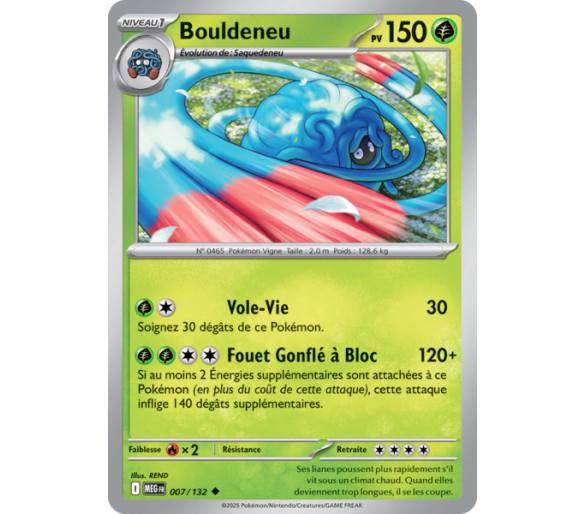 Bouldeneu Pv 150 007/132 - Carte Peu Commune Reverse - Méga-Évolution