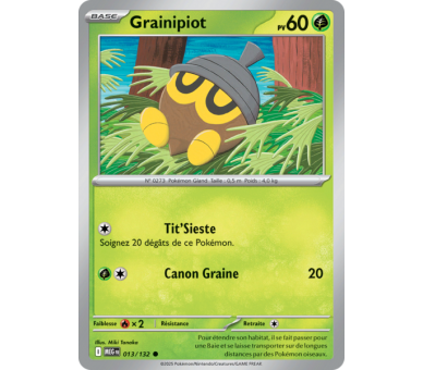 Grainipiot Pv 60 013/132 - Carte Commune Reverse - Méga-Évolution