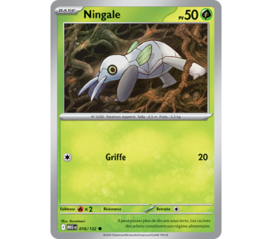 Ningale Pv 50 016/132 - Carte Commune Reverse - Méga-Évolution