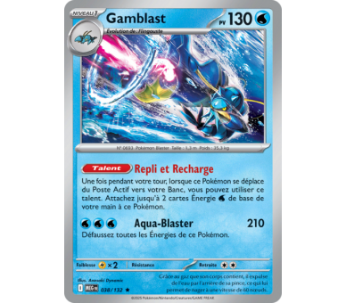 Gamblast Pv 130 038/132 - Carte Rare Holographique - Méga-Évolution