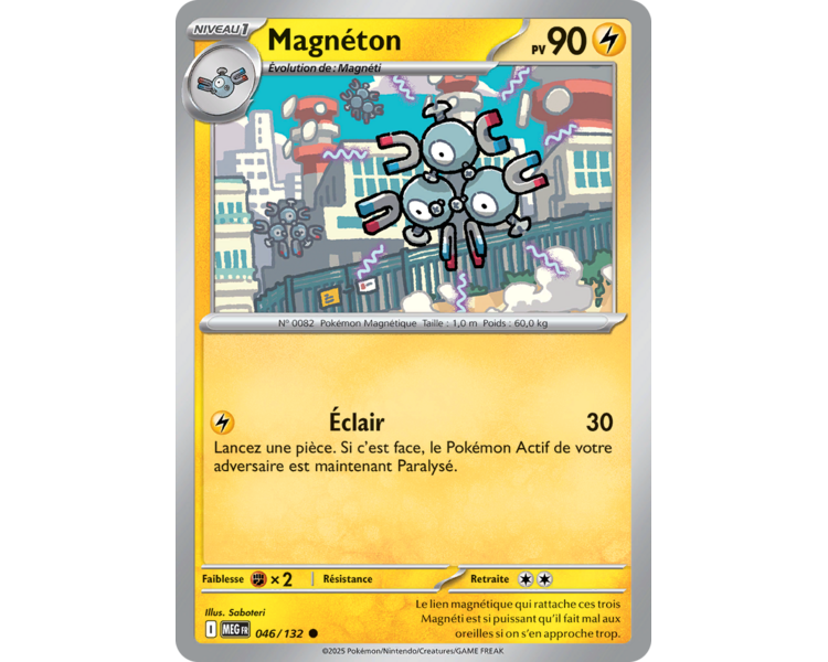Magnéton Pv 90 046/132 - Carte Commune Reverse - Méga-Évolution