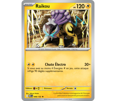 Raikou Pv 120 048/132 - Carte Rare Holographique - Méga-Évolution